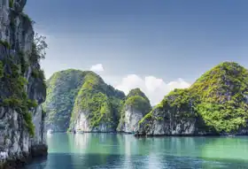 Unknown: Laguna in Halong Bay in Tonkin Gulf in the South China Sea, Vietnam