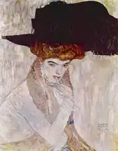 Klimt, Gustav: Lady in a black hat