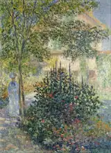 Monet, Claude: Camille monet in garden at house in argenteuil