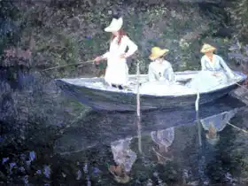 Monet, Claude: In norvegienne boat at giverny