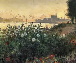 Monet, Claude: Argenteuil flowers by riverbank