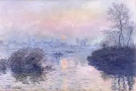 Monet, Claude: Sun Setting over Seine at Lavacourt