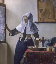 Vermeer, Jan: Woman with a jug of water