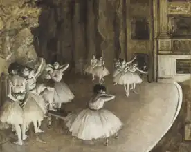 Degas, Edgar: Ballet Rehearsal on Stage