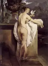 Hayez, Francesco: Venere che scherza con due colombe ritratto della ballerina carlotta chabert
