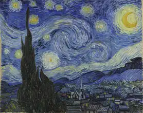 Gogh, Vincent van: Starry Night (cypresses and villages)