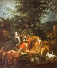 Reiner, Vaclav Vavrinec: Orpheus with animals in a landscape