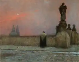 Schikaneder, Jakub: In the evening at Hradcany