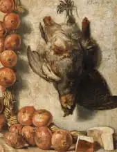 Purkyne, Karel: Still life with onion and partridges