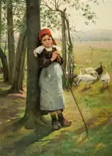 Brozik, Vaclav: Shepherdess goose