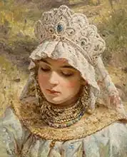Makovsky, Konstantin J.: Girl with kokoshnik