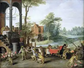 Brueghel, Jan, the younger: Satire of madness of tulip mania