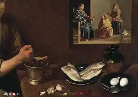 Velazquez, Diego: Picture of the kitchen with Christ and Mary