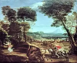 Domenichino: Landscape with St.George and the Dragon