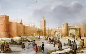 Avercamp, Barent: Skaters and Kolf Players Outside the City Walls of Kampen