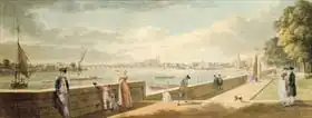 Sandby, Paul: View towards Westminster from the Terrace of Somerset House