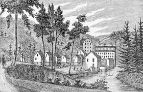 American school (19th century): Cotton factory village, Glastenbury, from 