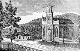 American school (19th century): North-east view of the Episcopal church, Kent, from 