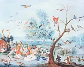 Kessel, Jan van, the elder: Tropical birds in a landscape