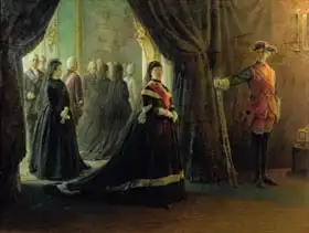 Ge, Nikolaj : Catherine II (1729-96) at the Coffin of Empress Elizabeth (1709-61)
