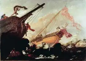 Tassi, Buonamico Agostino: Galleons wrecked on a rocky shore