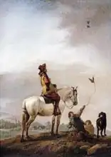 Wouwerman, Philips: Gentleman on a Horse Watching a Falconer