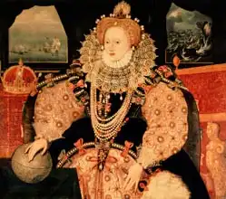 English school (16th century): The Armada portrait of Queen Elizabeth I