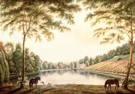 Barrett, George, the younger: A View of the Lake and ruins of the Abbey at Painshill, Surrey