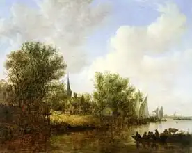 Goyen, Jan van: River scene with a View of Overschie