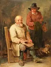 Teniers, David, the younger: A man seated with a woman by his side and a dog at their feet, 17th century
