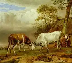 Potter, Paulus: Two Bulls with Locked Horns