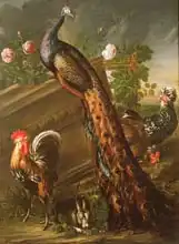 Koninck, David de: Peacock and Cockerels, 17th century