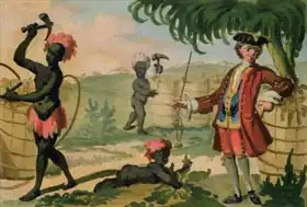 English school (18th century): Fleet Street: The Virginia Planter Trade Sign