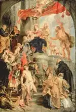 Rubens, Peter Paul: Enthroned Madonna with Child, Encircled by Saints, c.1627-28