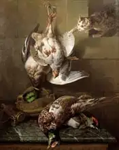 Desportes, Alexandre-Francois: A Cat Attacking Dead Game