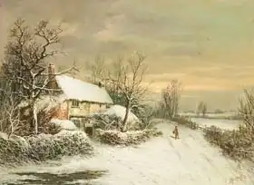 Stone, William Oliver: A Cottage in Winter, 19th century