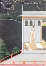 Indian school (19th century): Lady waiting for her lover, from the 