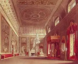 Pyne, William Henry: The Saloon, Buckingham Palace from Pyne