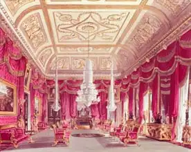 Pyne, William Henry: The Crimson Drawing Room, Carlton House from Pyne