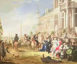 Janssens, Hieronymus: An Elegant Company Before a Palace
