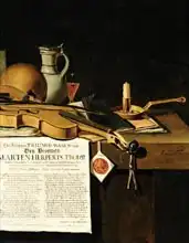 Leemans, Antonius: Vanitas still life homage to Admiral Marten Herpertszwoon Tromp