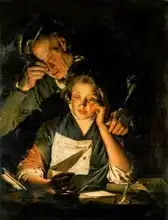 Wright, Joseph: A Girl reading a Letter, with an Old Man reading over her shoulder, c.1767-70