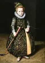 Moreelse, Paulus: Portrait of a four-year old boy with club and ball