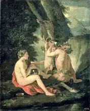 Poussin, Nicolas: Satyr and Nymph