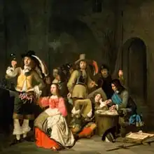 Kick, Simon: A Company of Soldiers in a Guardroom preparing for Battle