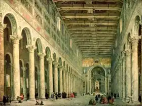 Pannini, Paolo Giovanni: Interior of the Church of San Paolo Fuori le Mura, Rome