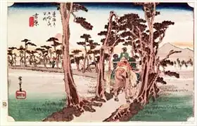 Hiroshige, Ando or Utagawa: Fuji from Yoshiwara from 53 Stations of the Tokaido