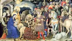 Fabriano, Gentile da: Adoration of the Magi detail