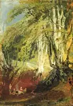 Turner, William: A Beech Wood with Gypsies Seated Round a Campfire, c.1799-1801