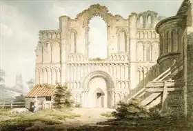 Dayes, Edward: PD.56-1958 West front of Castle Acre Priory Church, near Downham, Norfolk